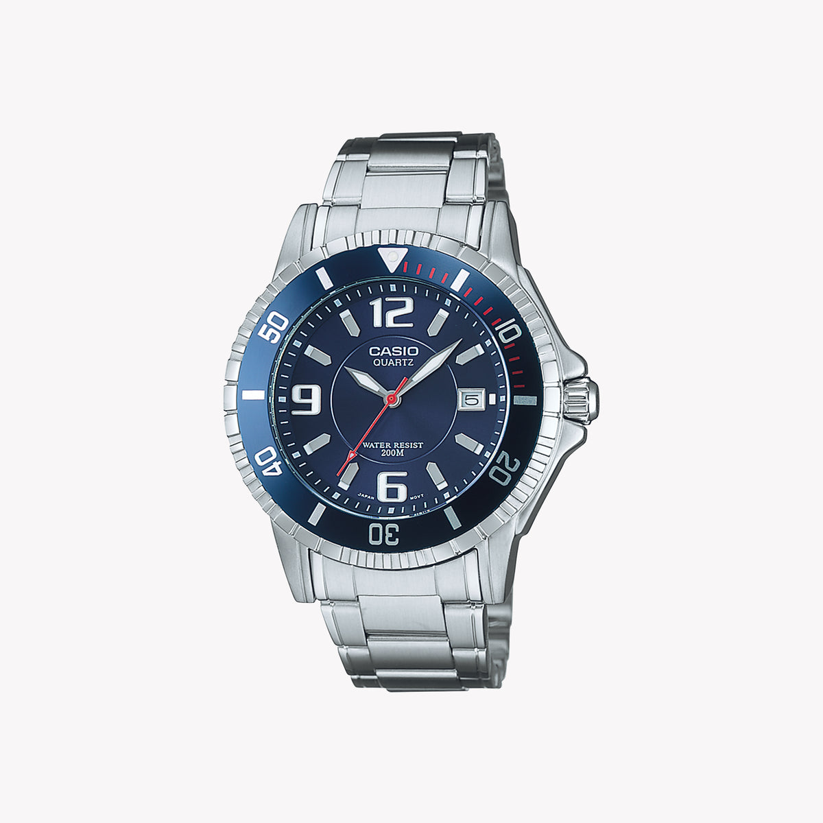 MTD-1053D-2AVE TIMEPIECE - ELEGANT ADVENTURER MEN'S WATCH WITH STAINLESS STEEL BRACELET