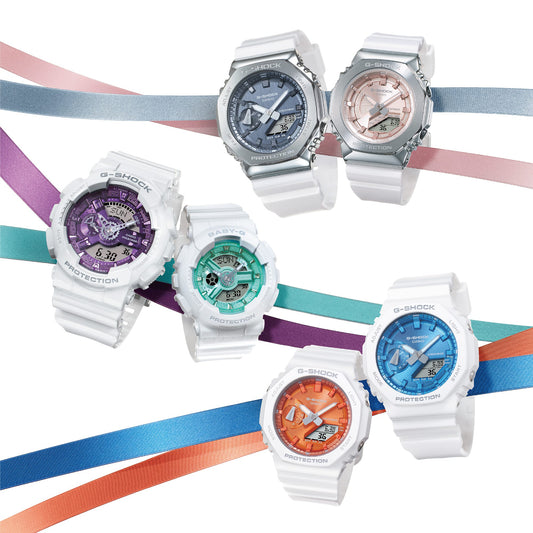 G-Shock Women's Watch with Silver Resin & Stainless Steel Case and Silver Resin Band-i-Watch-2