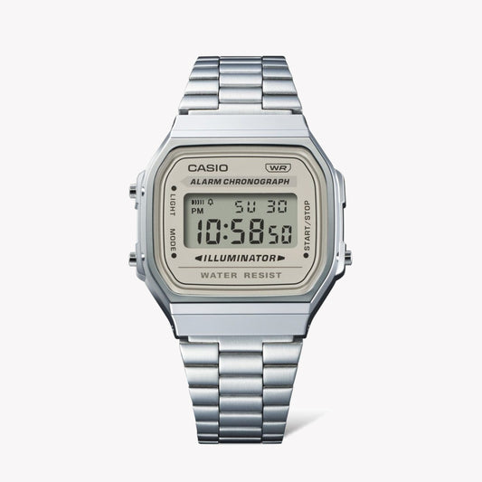CASIO A168WA-8AYDF SPORTY ELEGANCE - TIMELESS DIGITAL CLASSIC WITH STAINLESS STEEL BAND-i-Watch-2