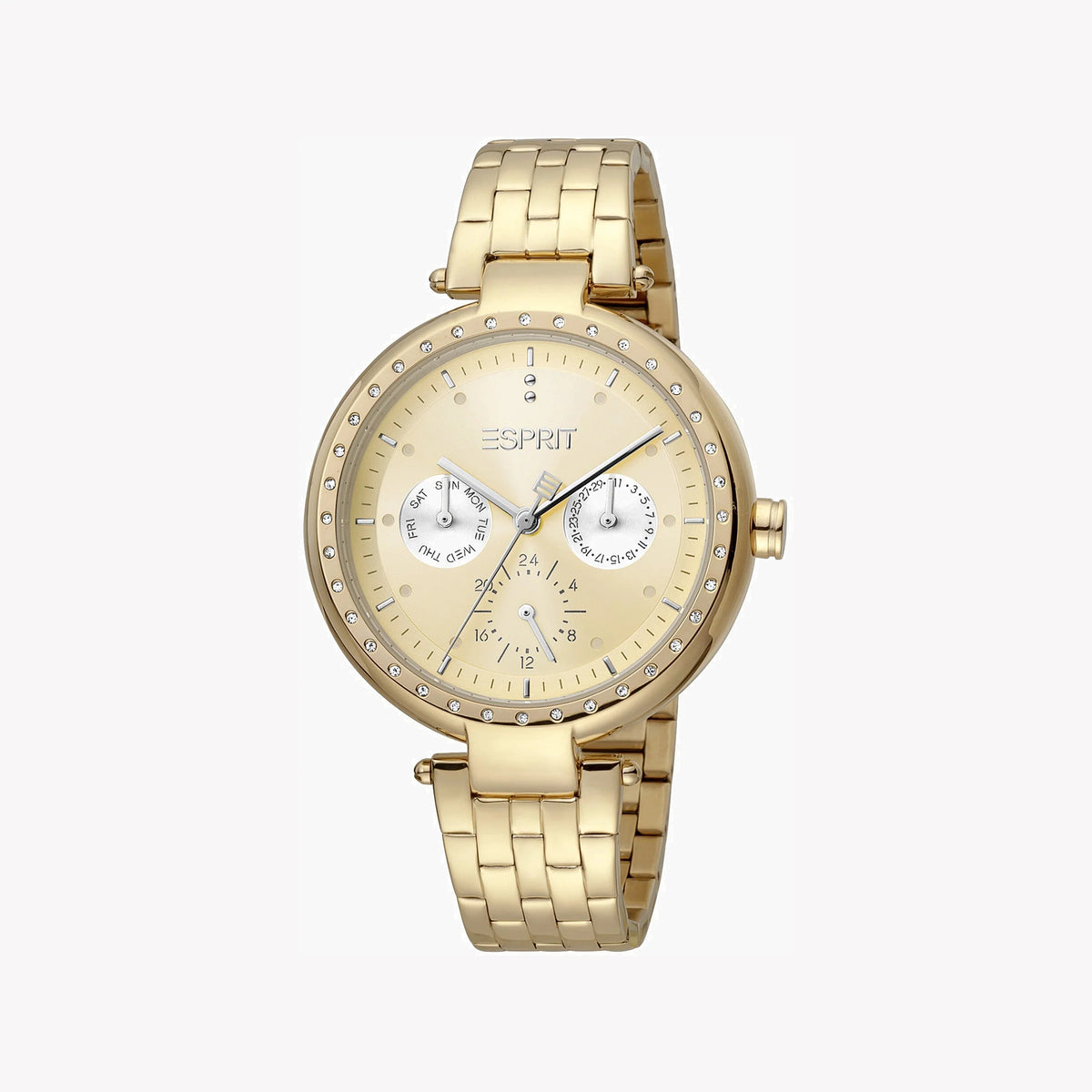 ESPRIT Women's Watch with Gold Stainless Steel Case and Gold Stainless Steel Band