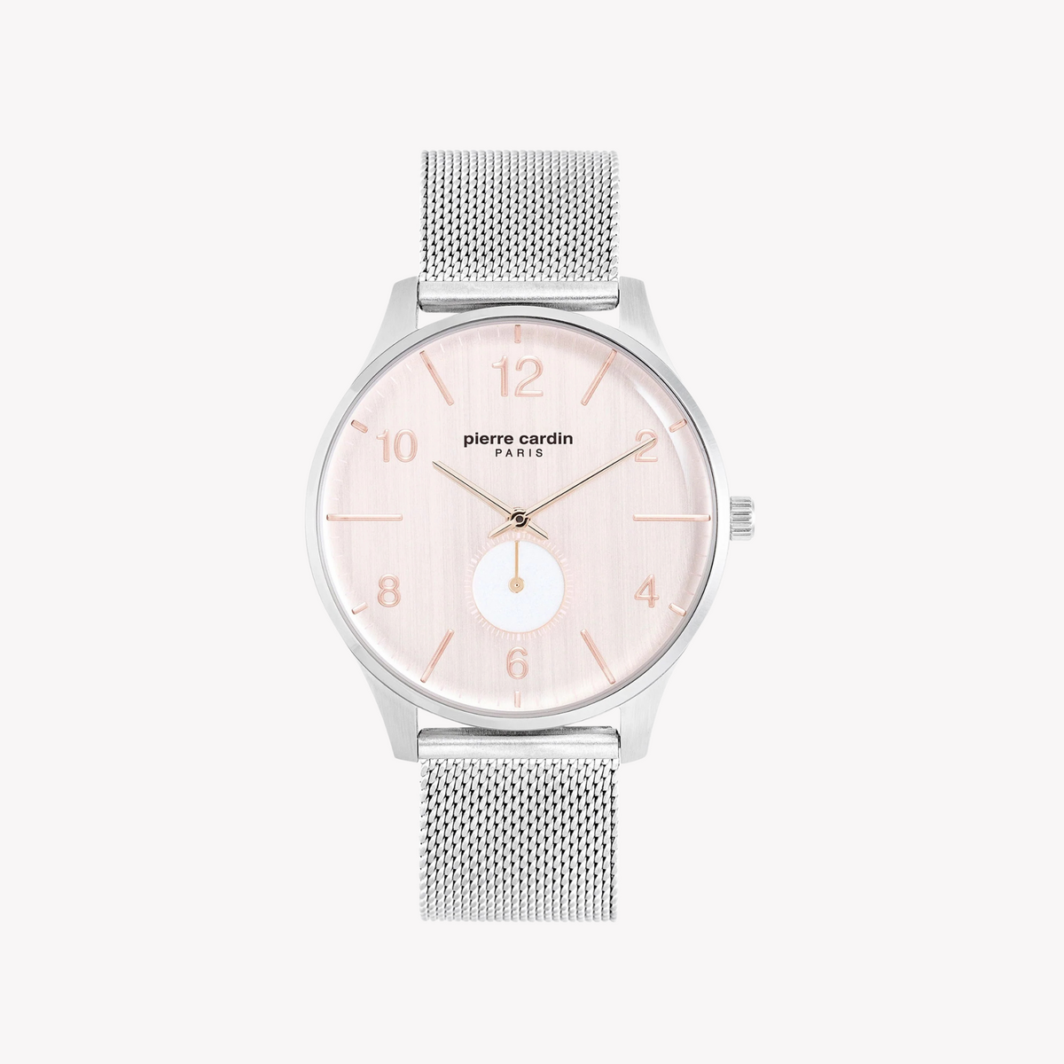 Pierre Cardin Men's Silver Stainless Steel Watch, Rose Dial | Pc902671f107