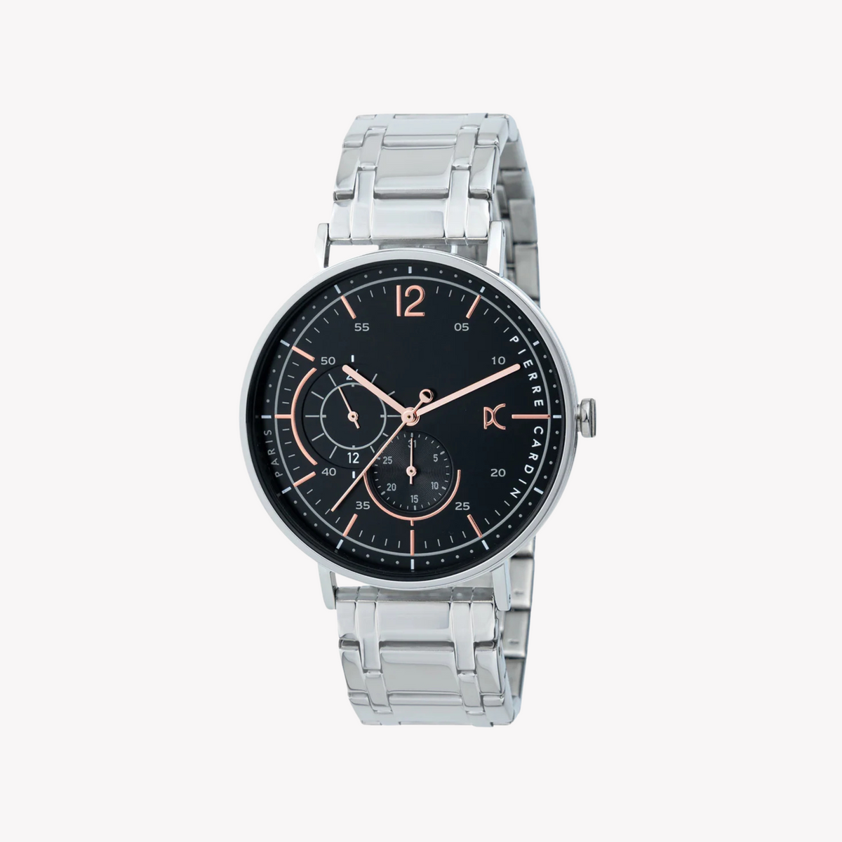 PIERRE CARDIN CBN.3025 LUXUS-HERRENUHR AUS EDELSTAHL – STILVOLLES SCHWARZES ZIFFERBLATT