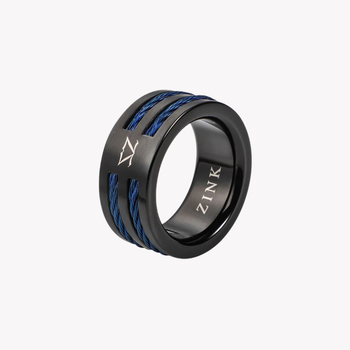 Zink Men's Black & Blue Stainless Steel Ring | Zjrg040bl
