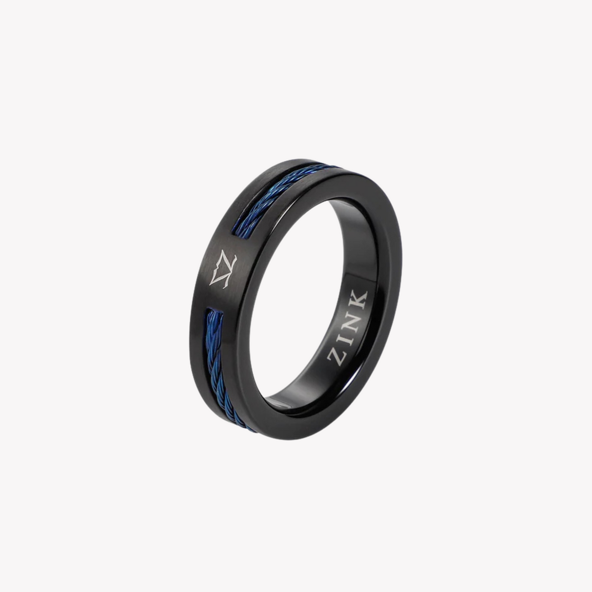 Zink Men's Black & Blue Stainless Steel Ring | Zjrg041bl