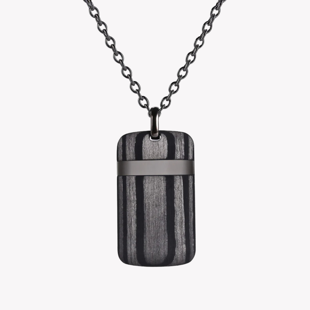 Zink Men's Stainless Steel & Carbon Fiber Necklace | Zjpd0178