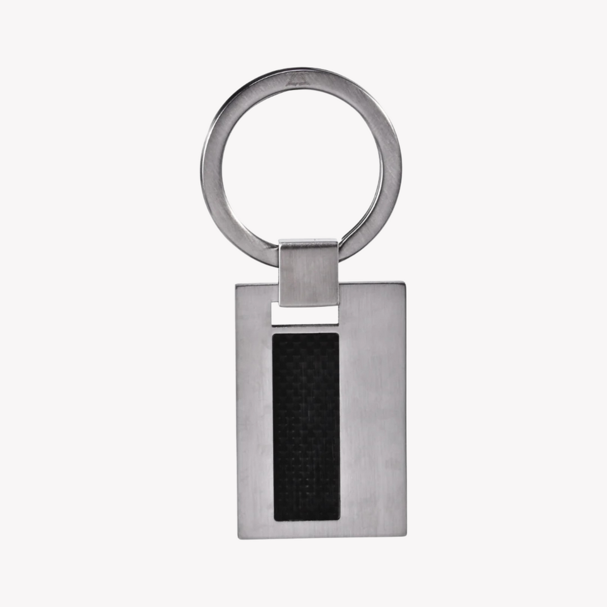 Zink Keychain - Silver & Black Stainless Steel | Zjkc001scf-M