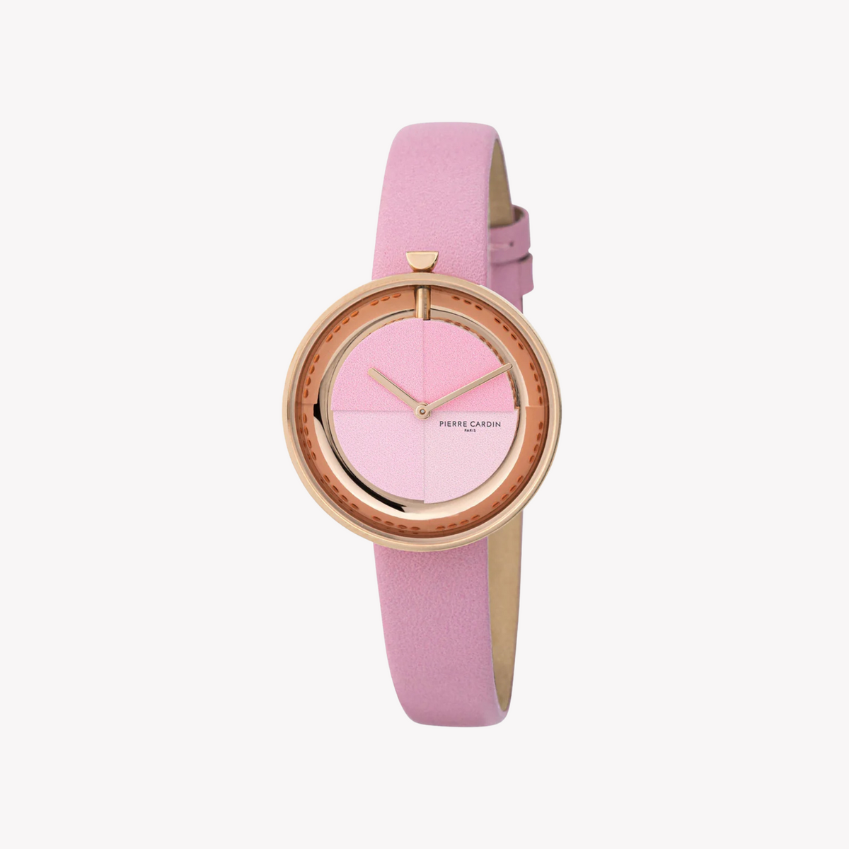 Pierre Cardin Women's Pink Leather Watch, Rose Gold Case | Cma.0004
