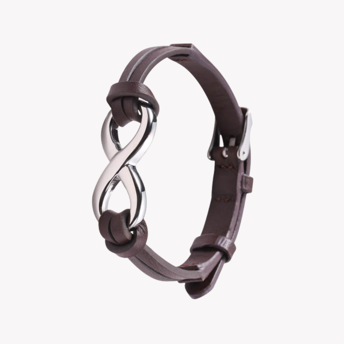 Zink Men's Brown Leather & Stainless Steel Bracelet | Zjbc035brp-A