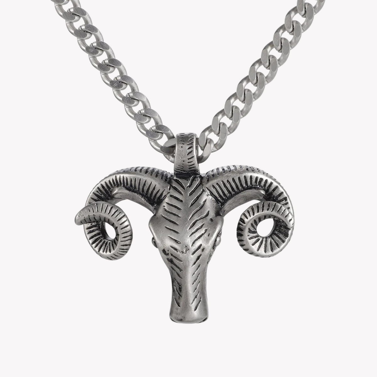 Zink Men's Necklace - Silver Stainless Steel | Zjpd023s