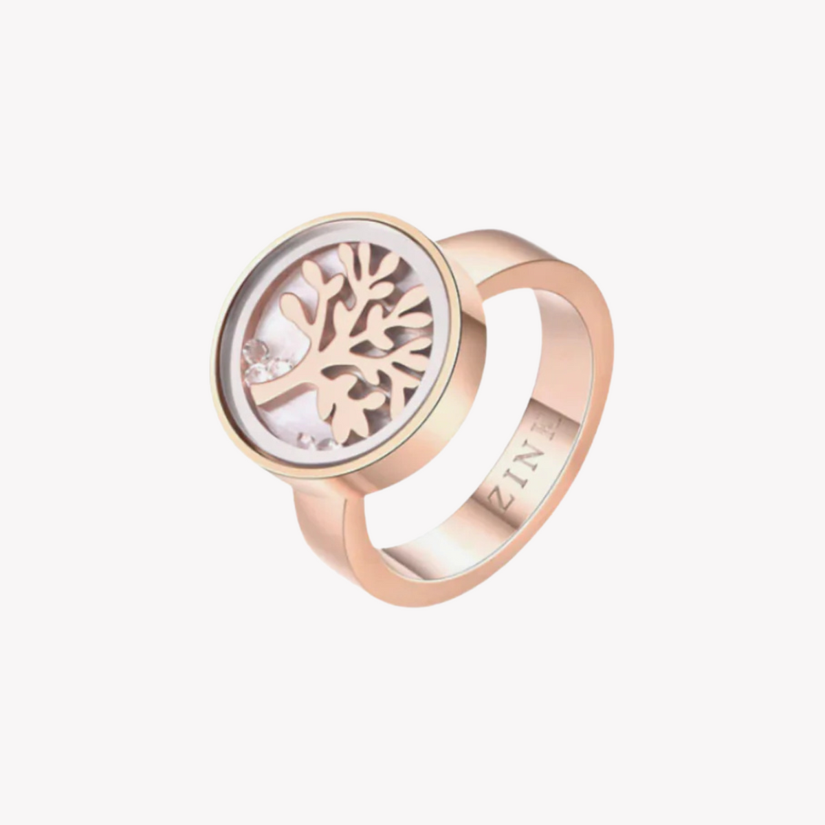Zink Women's Rose Gold Stainless Steel Ring | Zfrg001rgt
