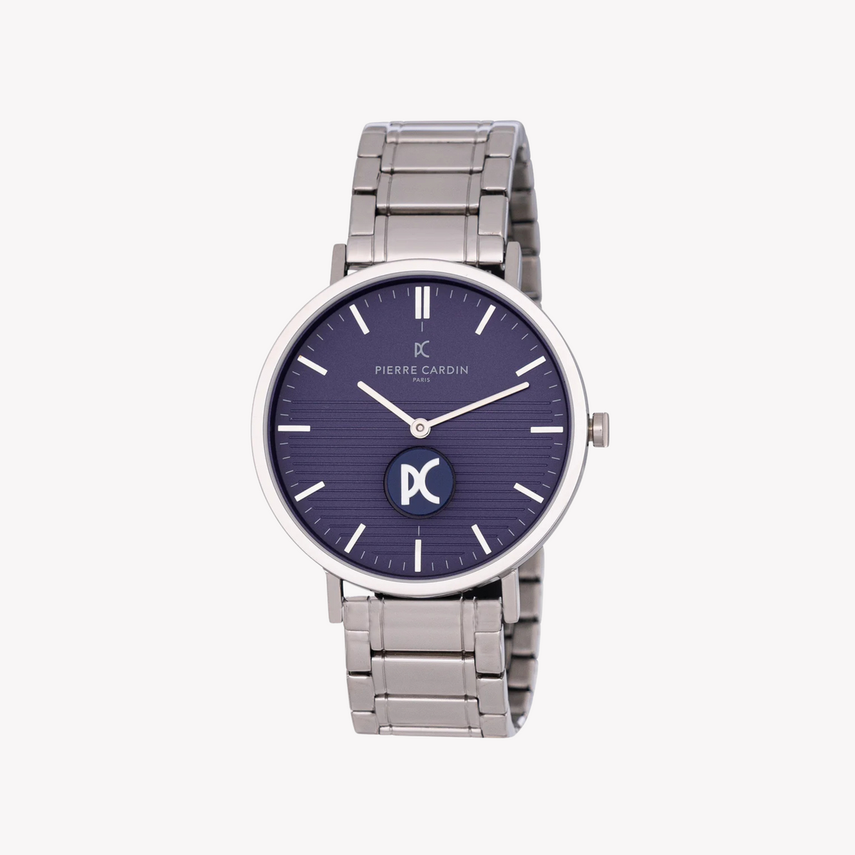 PIERRE CARDIN CBV.1102 LUXUSUHR FÜR HERREN – SILBERNES METALLGEHÄUSE UND BLAUES ZIFFERBLATT