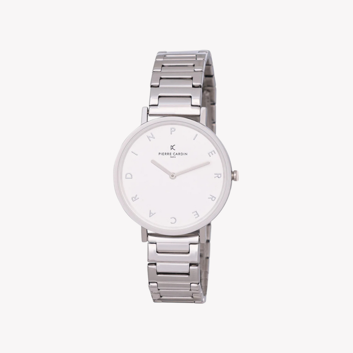 Pierre Cardin Women's Silver Metal Watch, White Dial | Cbv.1130