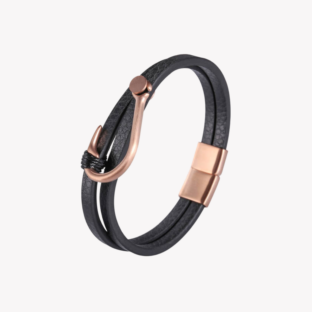 Zink Men's Black & Rose Gold Stainless Steel Bracelet | Zjbc04011
