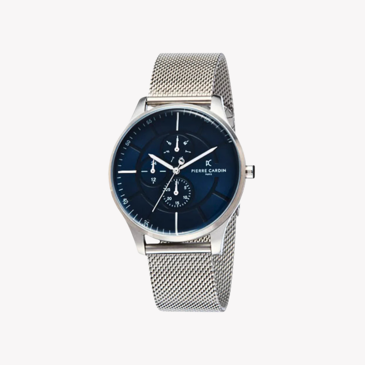 Pierre Cardin Men's Silver Stainless Steel Watch, Blue Dial | Pc902731f121