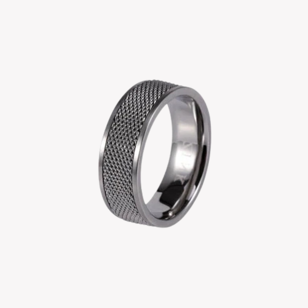 Zink Men's Silver Stainless Steel Ring | Zjrg006sm