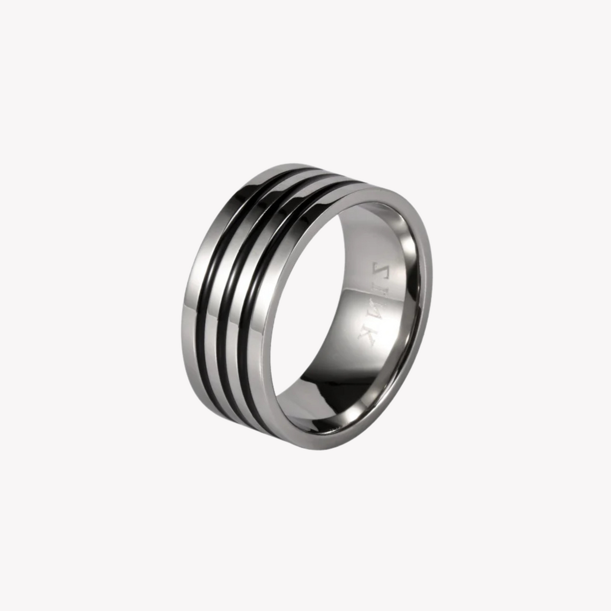 Zink Men's Silver & Black Stainless Steel & Tungsten Ring | Zjrg003spb