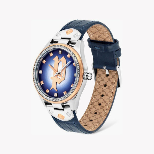 POLICE PL-16029MSTR_03 ELEGANCE REDEFINED - Women’s Chic Silver & Blue Leather Watch-i-Watch-2
