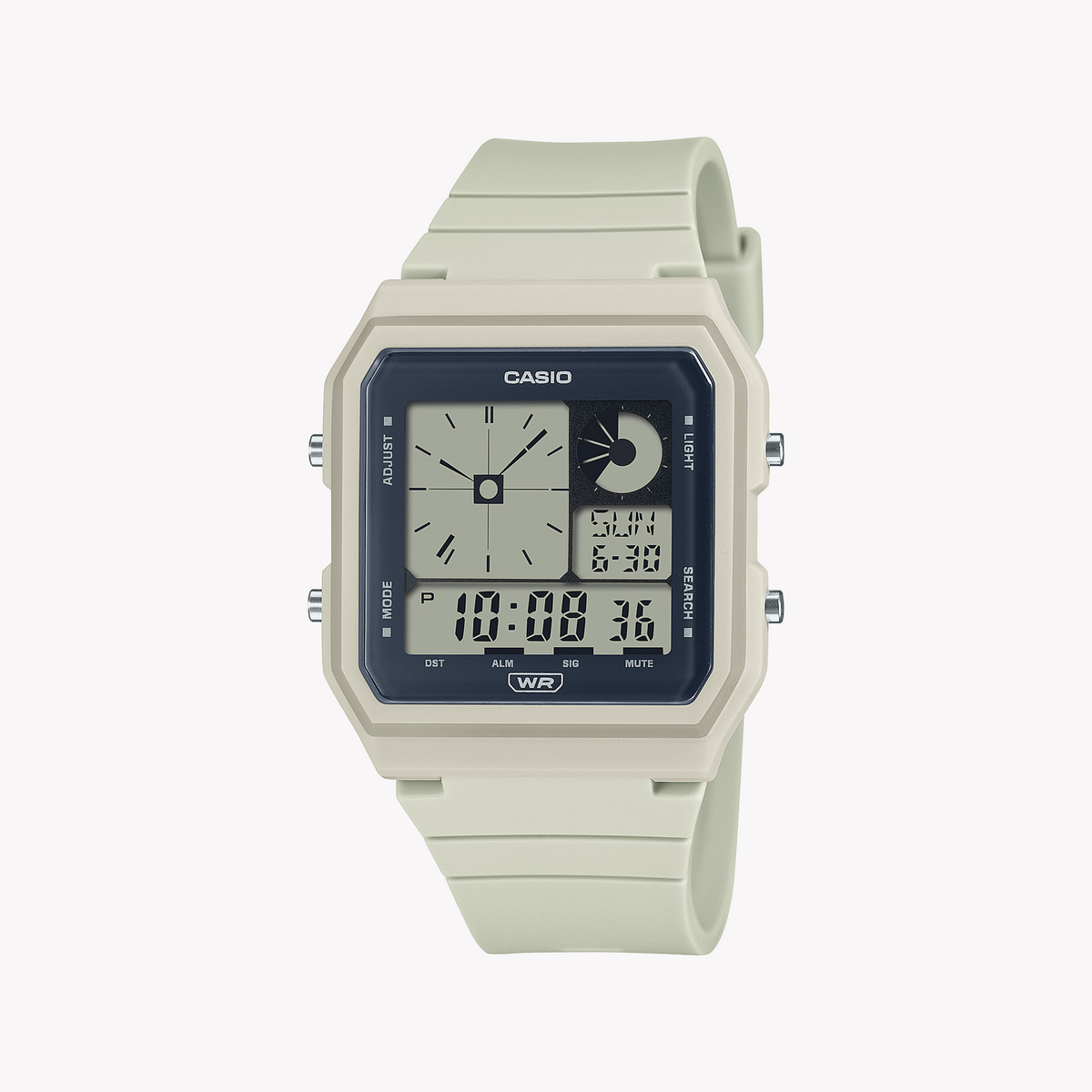 CASIO LF-20W-8ADF MODERN CLASSIC - EMBRACE EVERY MOMENT Unisex Watch with sleek white resin band and digital display