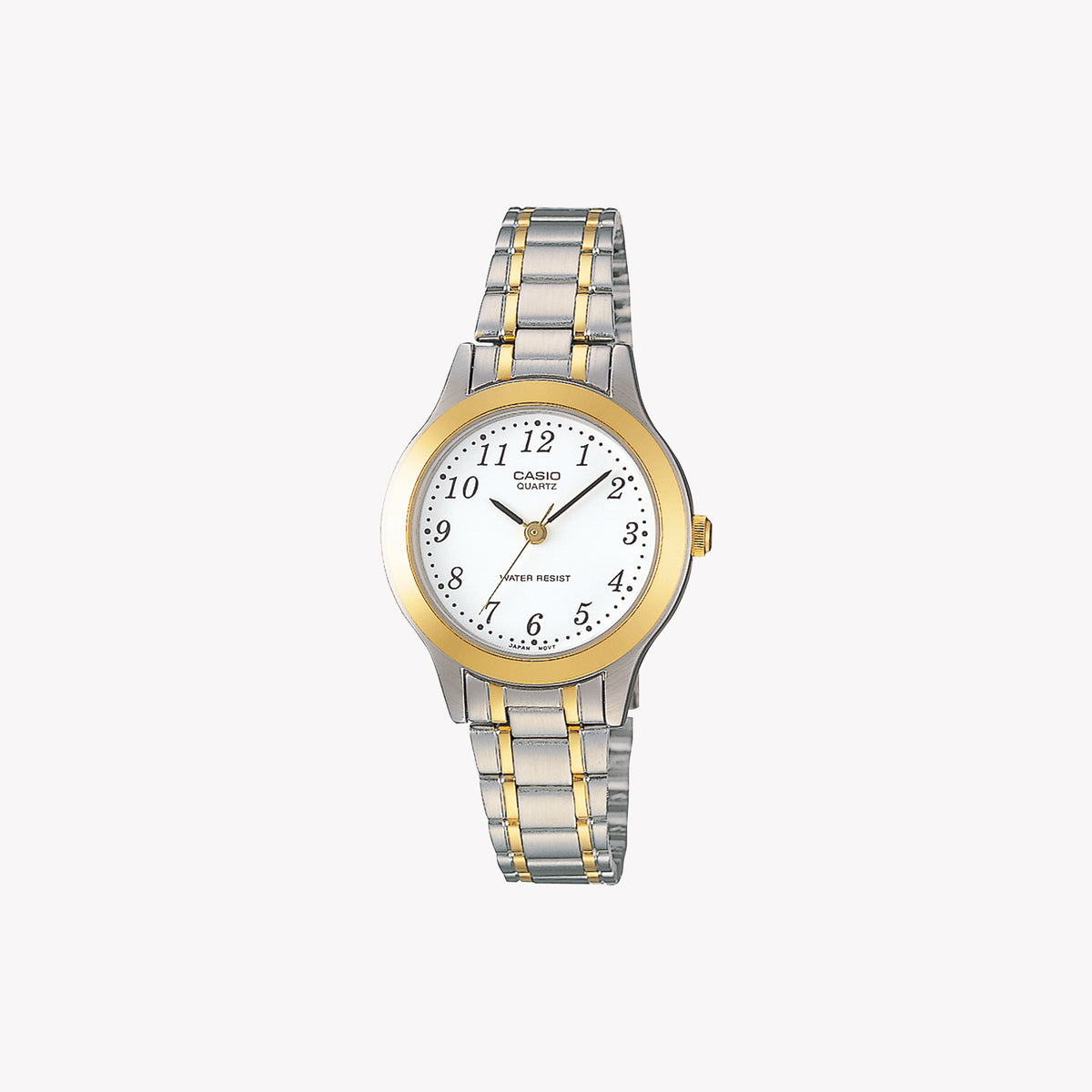 LTP-1263PG-7BE TIMELESS ELEGANCE - WOMEN'S STAINLESS STEEL WATCH WITH CLASSIC WHITE DIAL