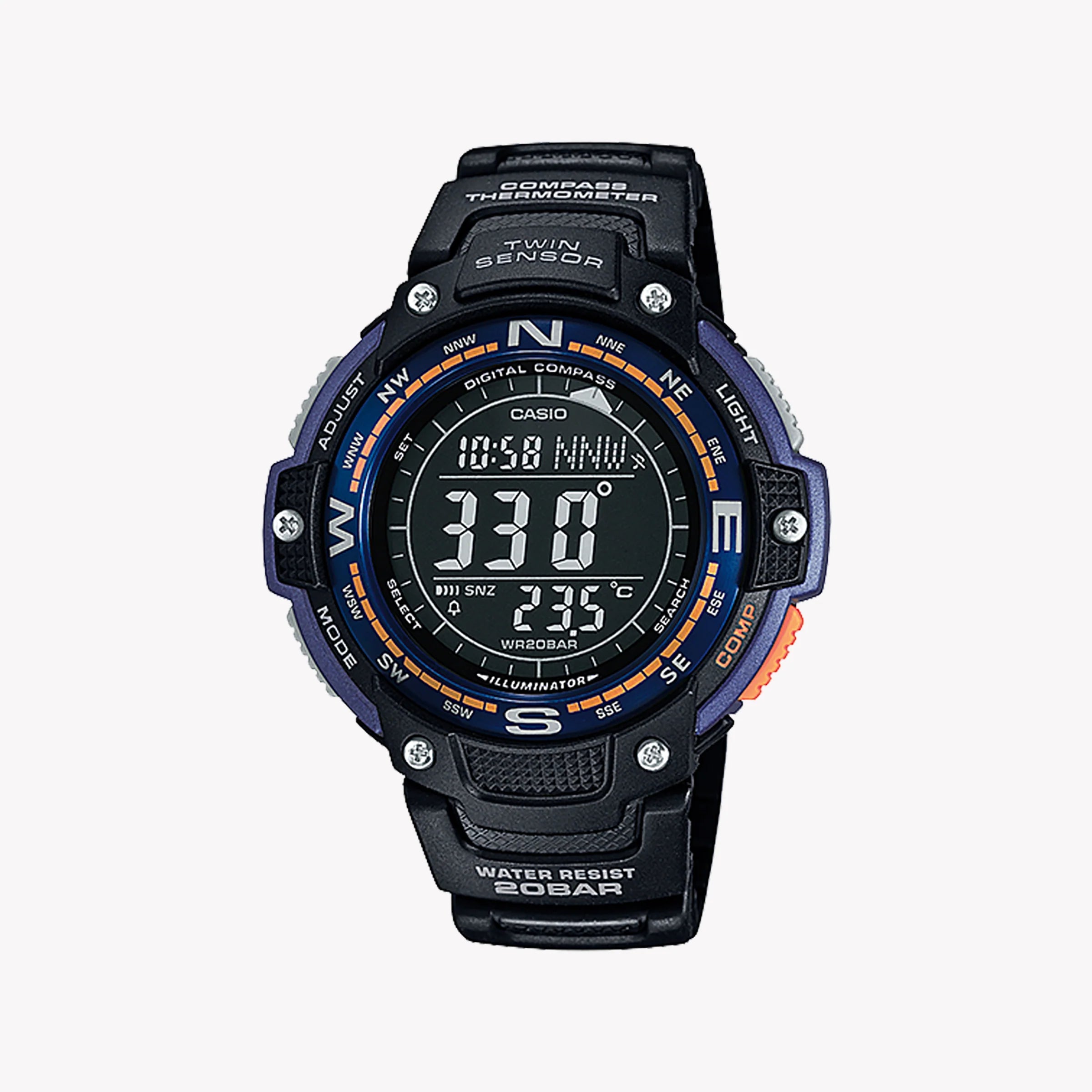Casio G-Shock Men's Black Resin Watch, Digital Display Sgw-100-2bcf