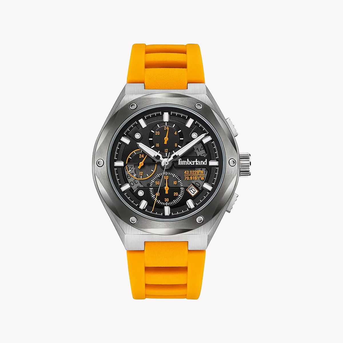 TIMBERLAND TDWGQ2231202 - ADVENTURE-READY MEN'S WATCH WITH SILVER CASE & ORANGE BAND