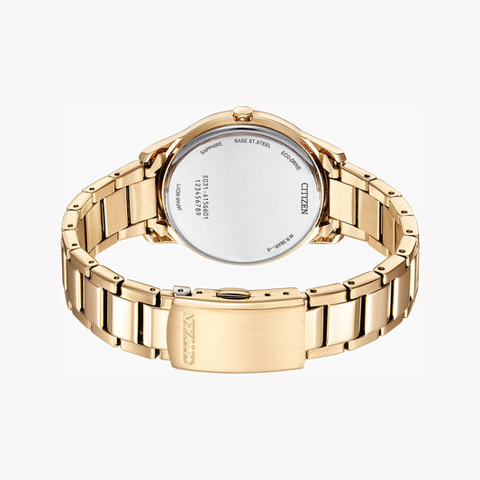 CITIZEN EM0418-81X RADIANT ELEGANCE - MODERN GOLD WOMEN'S TIMEPIECE with White Dial & Stainless Steel Band-i-Watch-2