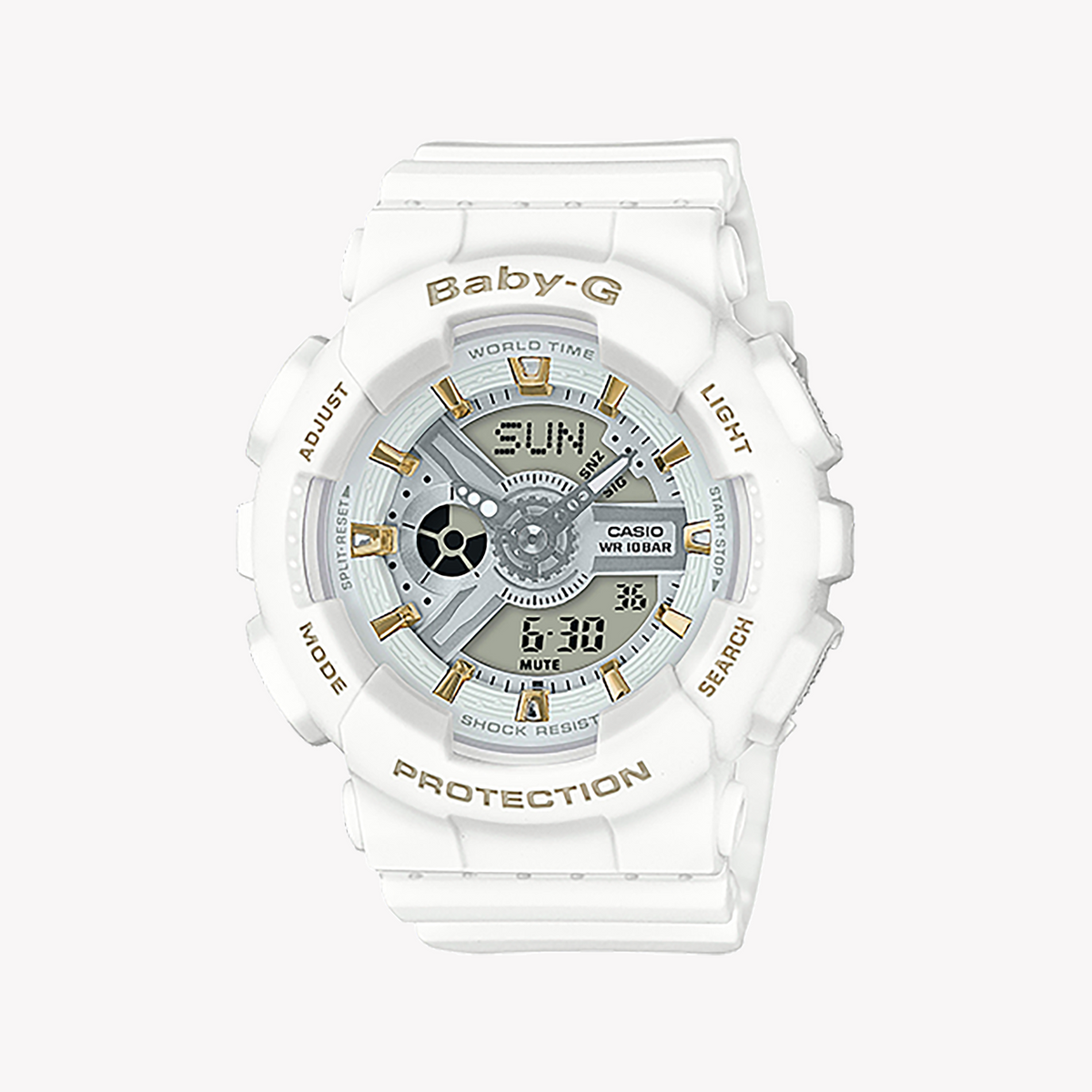 BABY-G BA-110GA-7A1DR - ADVENTURE-READY WHITE RESIN WOMEN'S WATCH with Sporty Style & Precision Performance