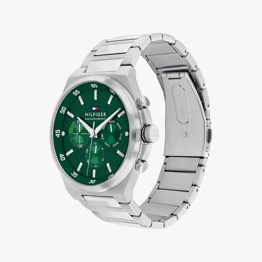 TOMMY HILFIGER 1687493 STUNNING SILVER STYLE - MEN'S WATCH WITH GREEN DIAL & STAINLESS STEEL BAND-i-Watch-2