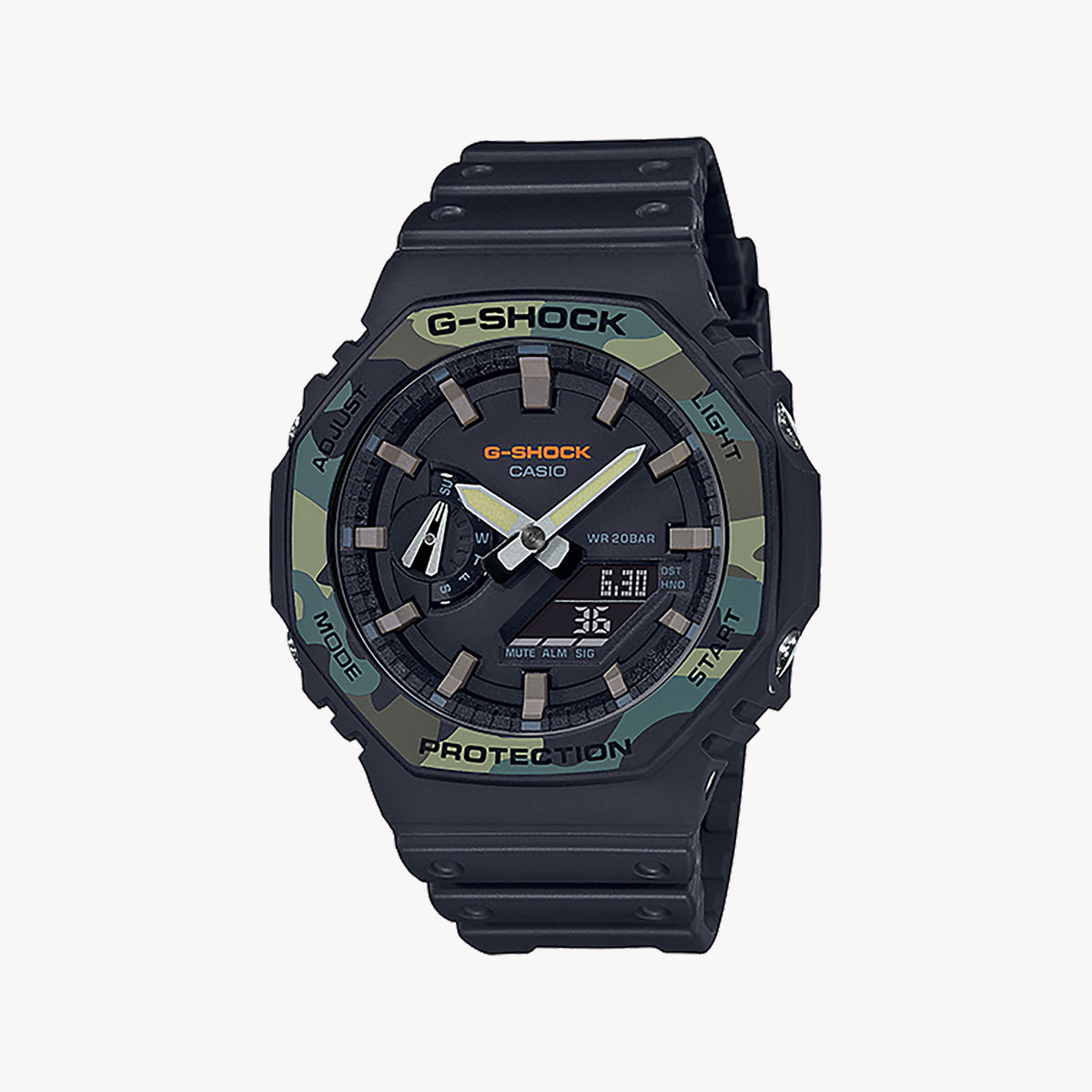 CASIO G-SHOCK GA-2100SU-1ADR OAK COMPACT - BOLD BLACK ADVENTURE MEN'S WATCH