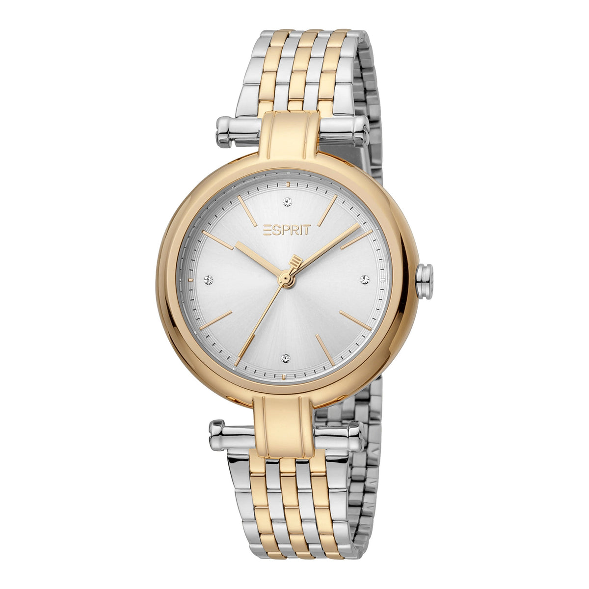ESPRIT Women's Watch with Silver Stainless Steel Case and Silver & Gold Stainless Steel Band