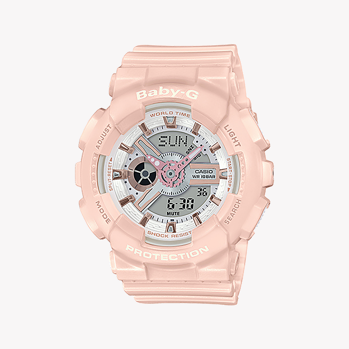 BA-110RG-4ADR BABY-G - PASTEL PINK SPORTY CHIC TIMEPIECE FOR ADVENTUROUS WOMEN