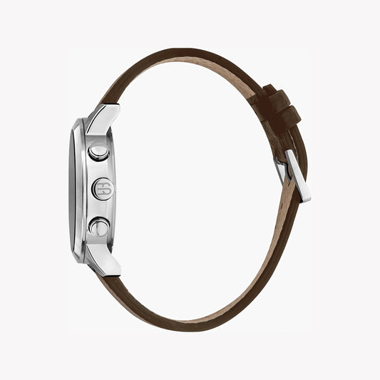 ESPRIT ELEGANCE - TIMELESS MEN'S WATCH with Brown Leather Band & Black Dial - Durable Stainless Steel 42mm-i-Watch-2