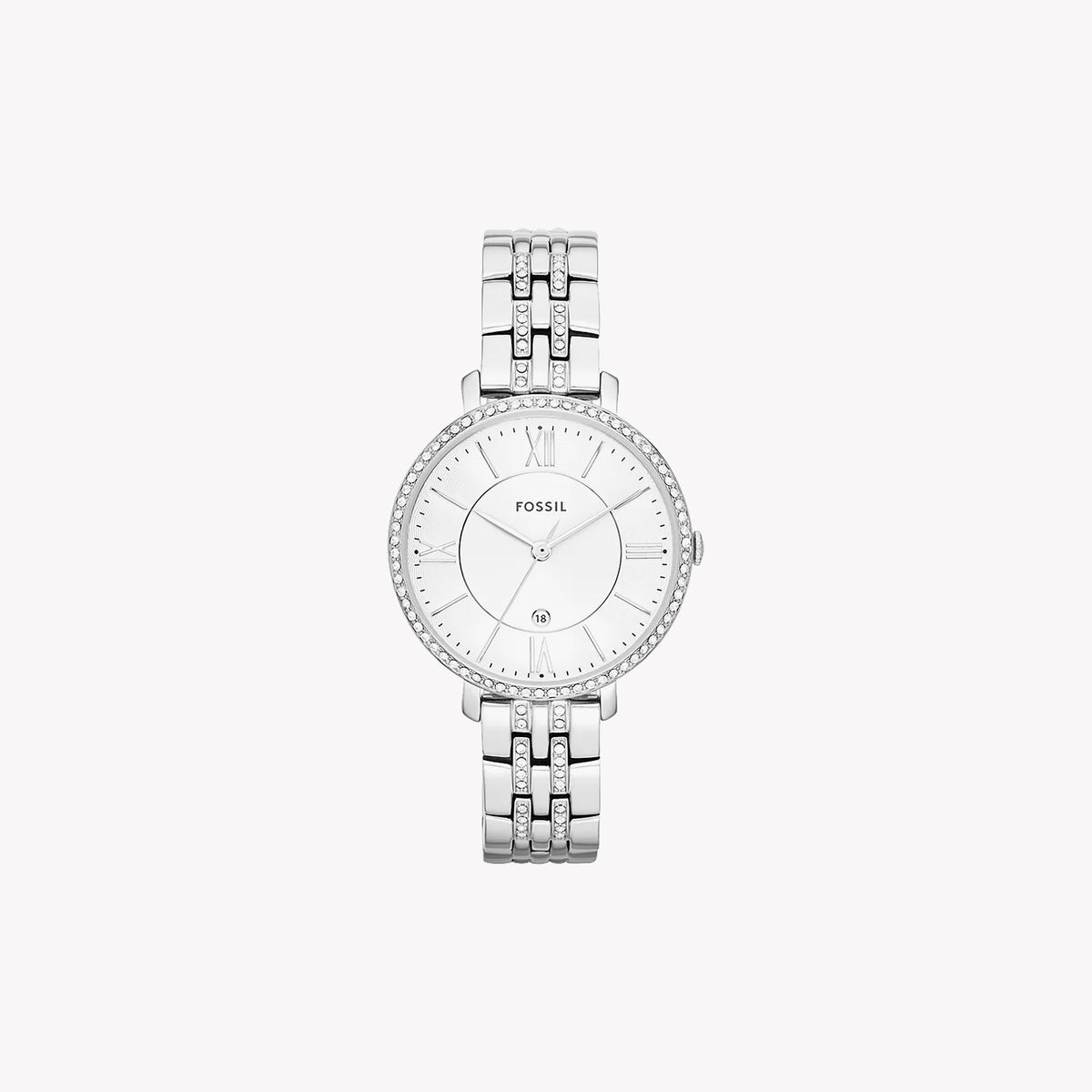 FOSSIL ES3545 SILVER ELEGANCE - MODERN WOMEN'S WATCH WITH STAINLESS STEEL STRAP & DAY-DATE FUNCTION
