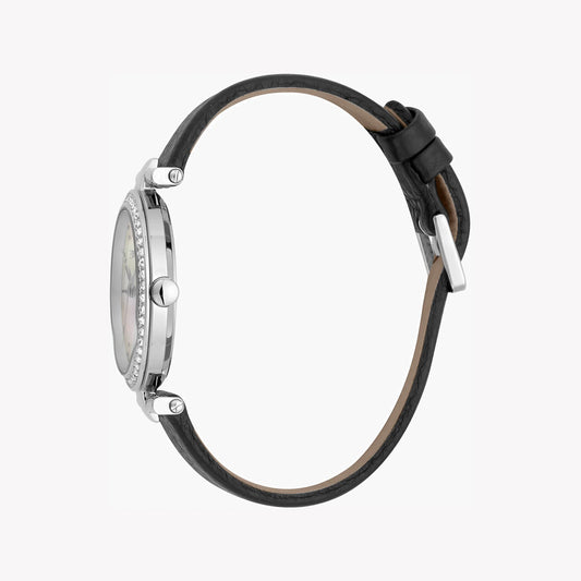 ESPRIT Women's Watch with Silver Stainless Steel Case and Black Leather Band-i-Watch-2