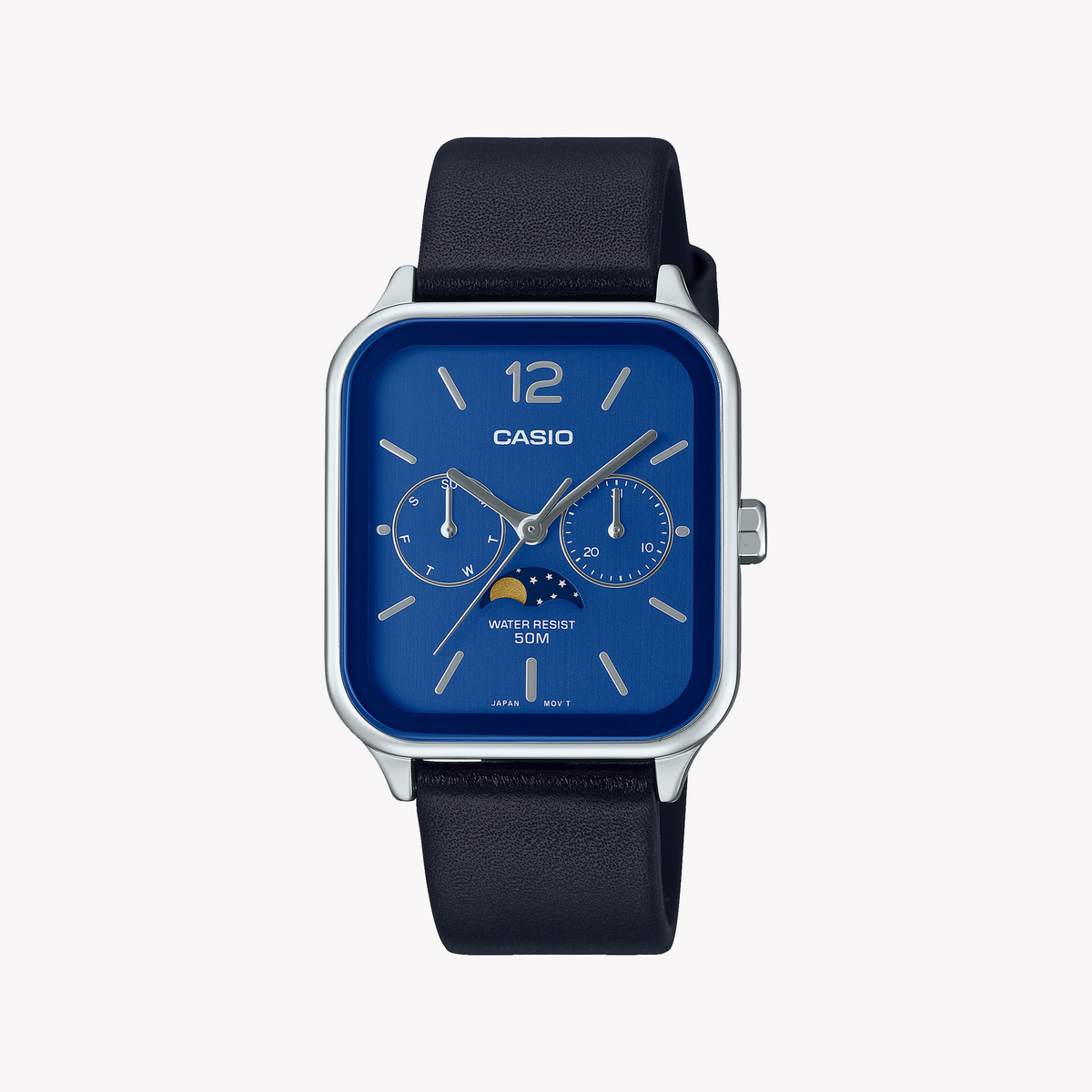 CASIO MTP-M305L-2AVDF - SPORTY ELEGANCE UNLEASHED Men's Watch with blue dial and black leather band