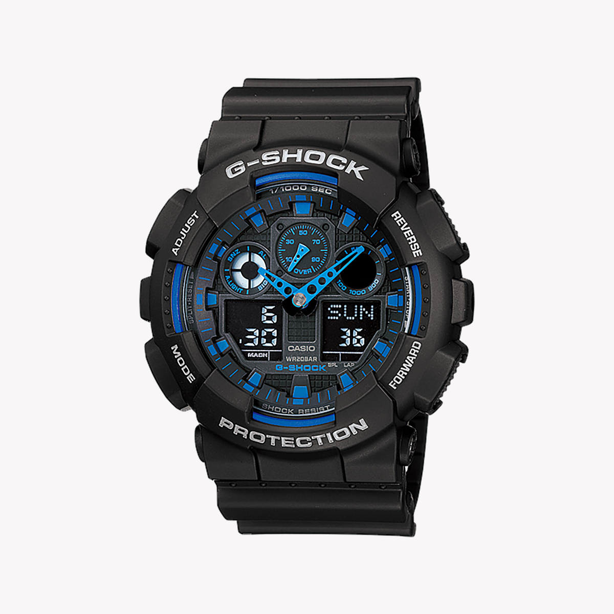 CASIO G-SHOCK GA-100-1A2 ADVENTURE TIME - MEN'S RUGGED BLACK WATCH