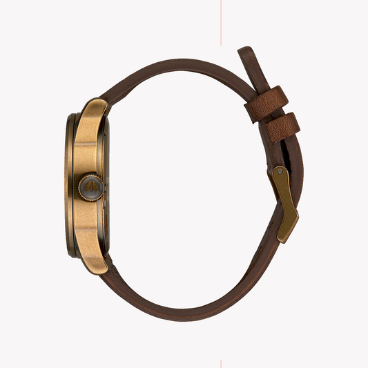 NIXON A105-3053 MEN'S TIMEPIECE - BOLD BROWN & BLACK, LUXURY LEATHER BAND, 10 ATM WATER RESISTANT-i-Watch-2