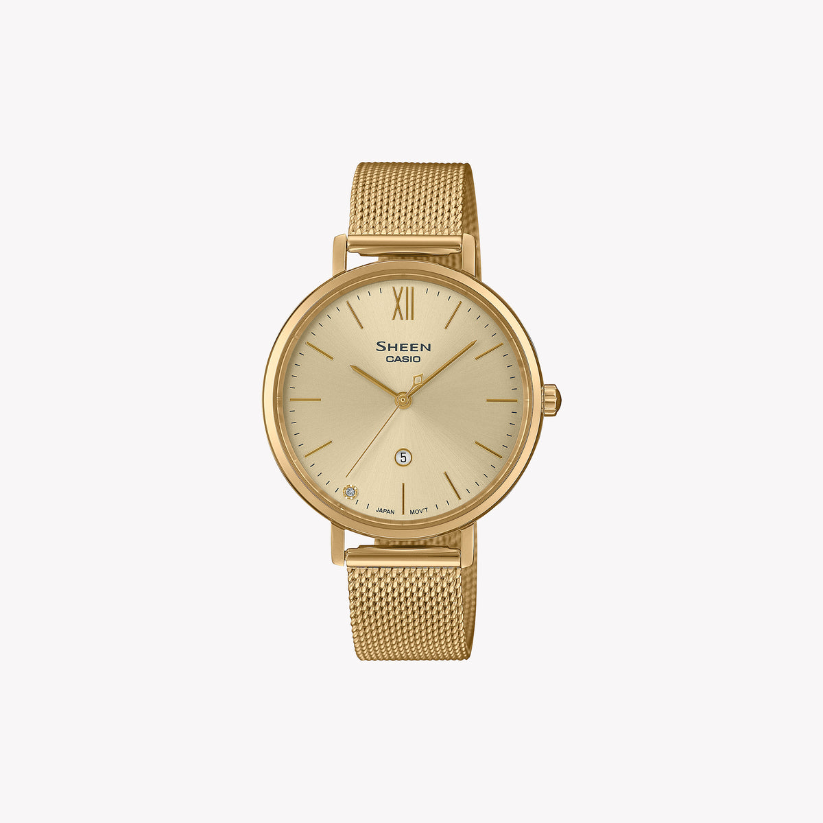SHE-4539GM-9AUER ELEGANT LUXURY - TIMELESS WOMEN'S MESH WATCH IN GOLD