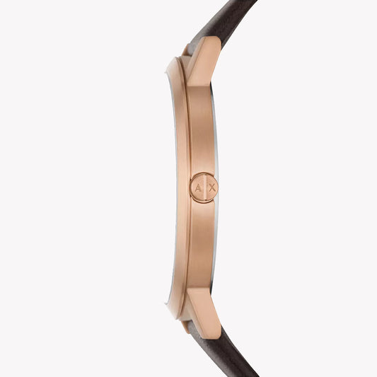 A|X ARMANI EXCHANGE AX2873 - MODERN ELEGANCE MEN'S WATCH WITH BROWN STAINLESS STEEL & GOLD LEATHER-i-Watch-2