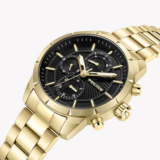 POLICE PEWJK2227106 - TIMELESS ELEGANCE MEN'S WATCH WITH GOLD STAINLESS STEEL BAND AND BLACK DIAL-i-Watch-2