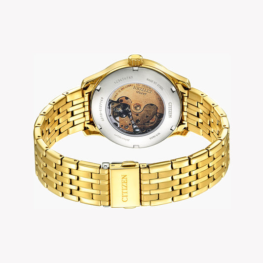 CITIZEN NJ0112-80E - BOLD ELEGANCE MEN'S AUTOMATIC WATCH WITH GOLD TONE STAINLESS STEEL BAND-i-Watch-2