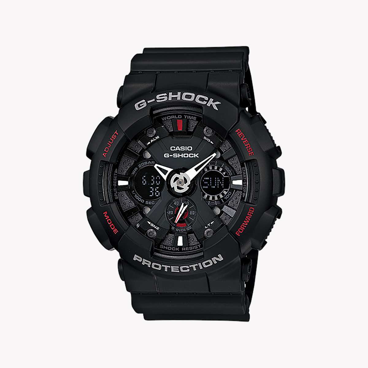 CASIO G-SHOCK GA-120-1A ADVENTURE SEAL - MEN'S BOLD BLACK RESIN WATCH