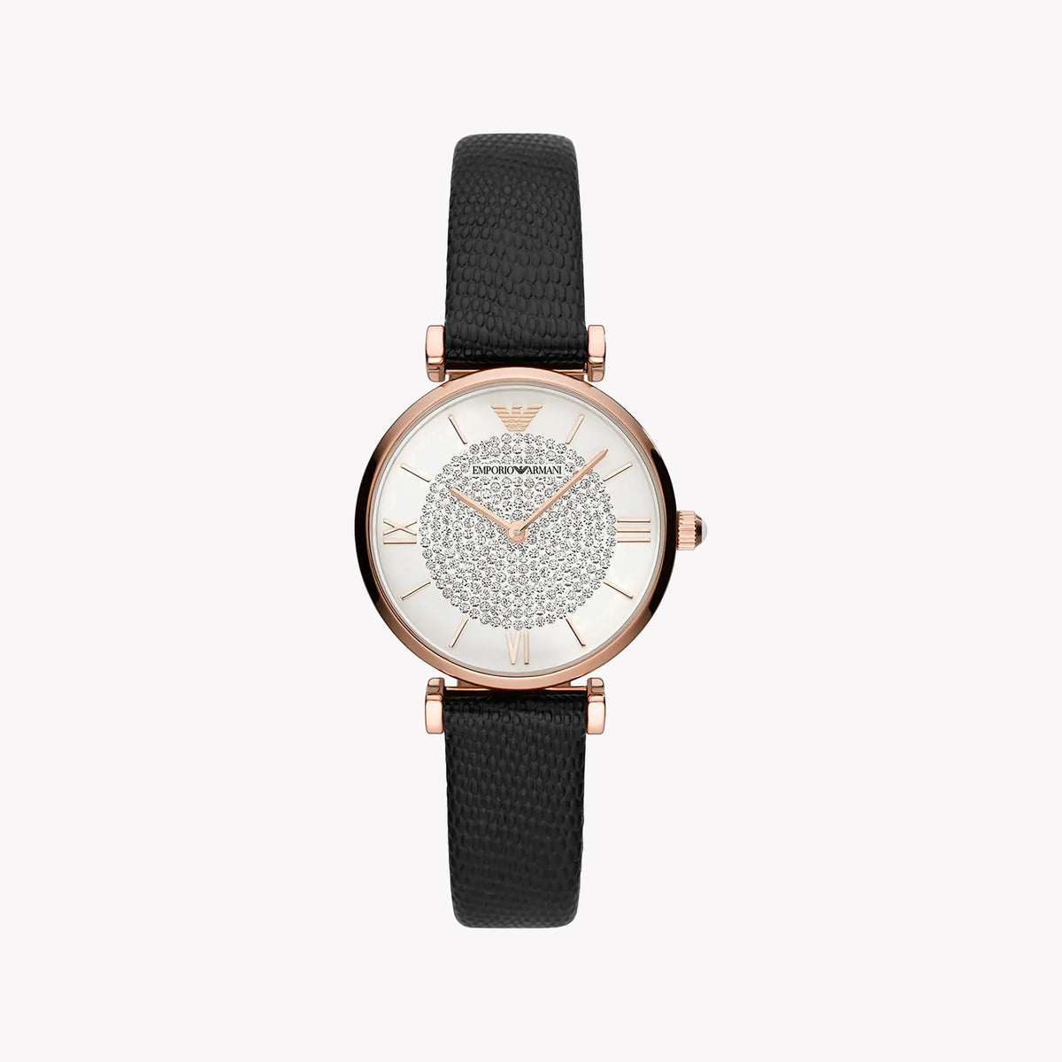 EMPORIO ARMANI AR11387 RADIANT ELEGANCE - ROSE GOLD WOMEN'S TIMEPIECE WITH LEATHER BAND