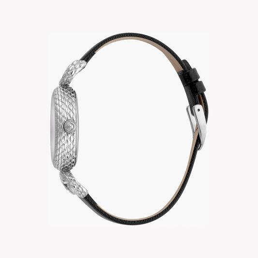 JUST CAVALLI Women's Watch with Silver Stainless Steel Case and Black Leather Band-i-Watch-2