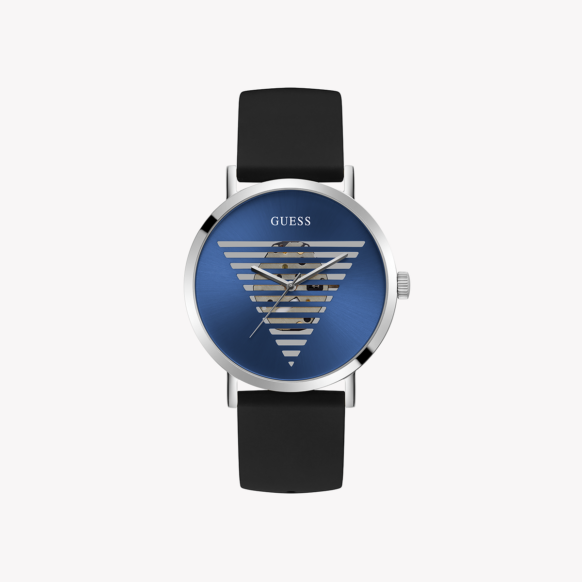 GUESS GW0503G2 - BOLD TIMEPIECE FOR THE MODERN MAN WITH STRIKING BLUE DIAL & SILICONE BAND