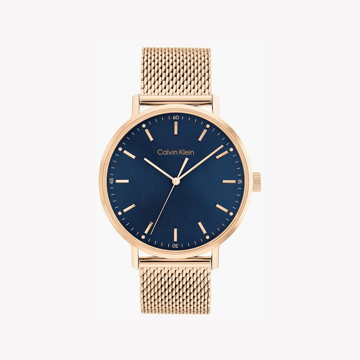 Ck Men's Rose Gold/Blue Stainless Steel Watch | 25200314
