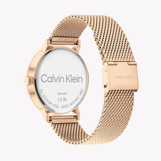 Ck Men's Rose Gold/Blue Stainless Steel Watch | 25200314