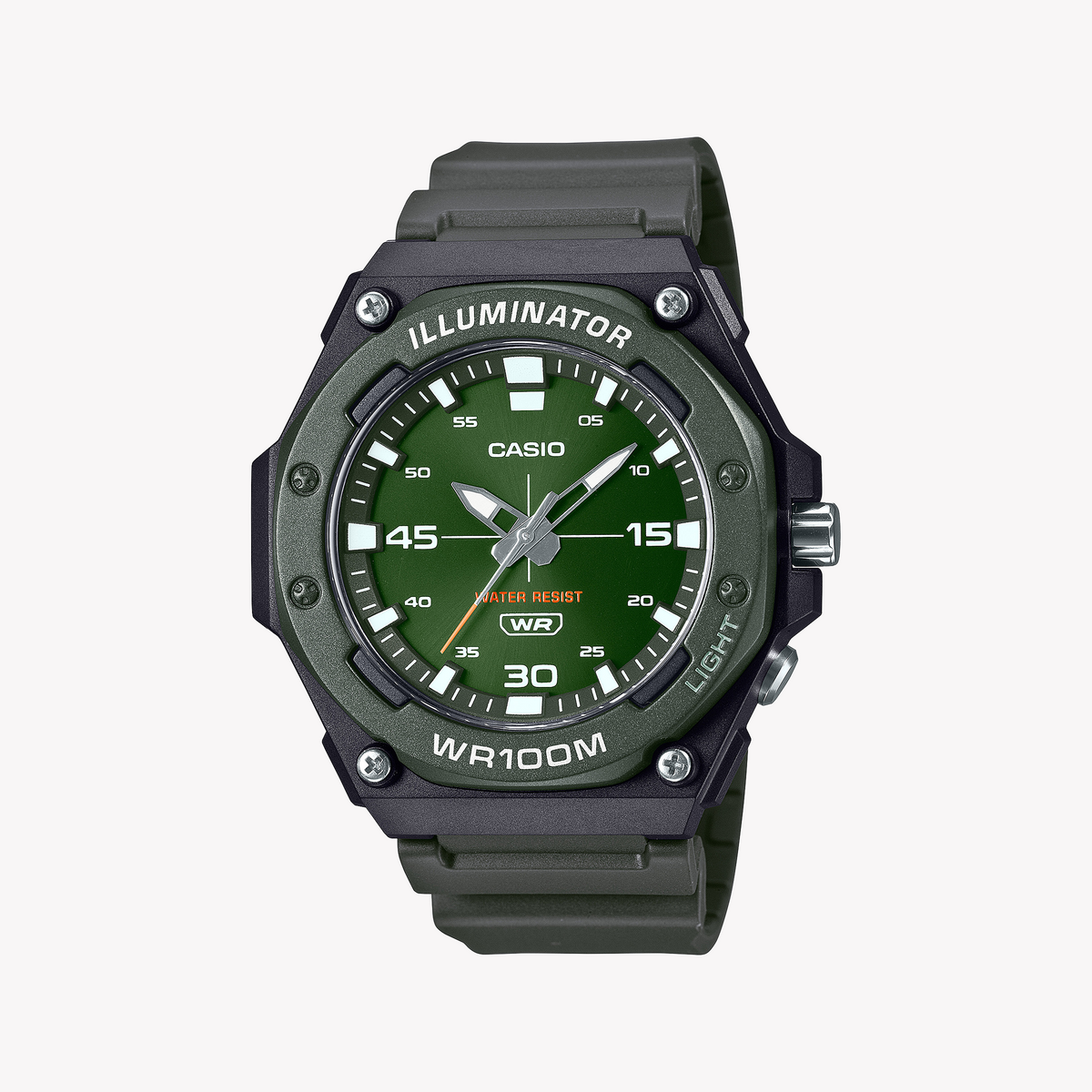 CASIO MW-620H-3AVDF BOLD UTILITY - BLACK RESIN MEN'S WATCH WITH GREEN DIAL