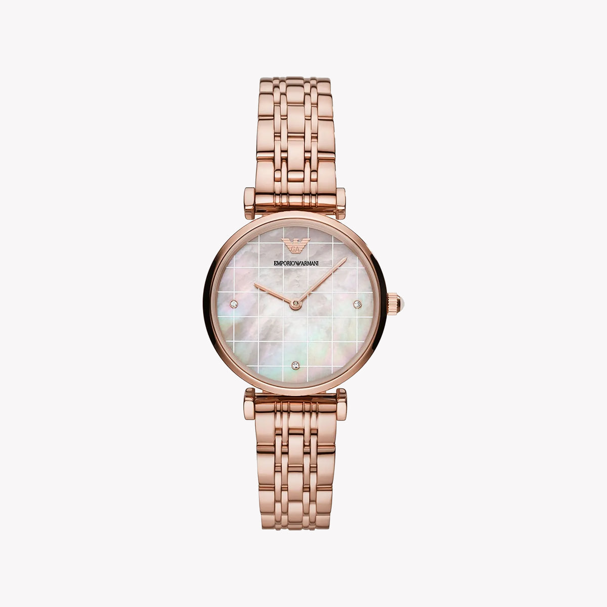 EMPORIO ARMANI AR11385 - ROSE GOLD RADIANCE: MULTICOLOR DIAL WATCH FOR MODERN WOMEN
