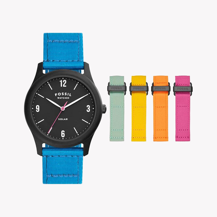 FOSSIL LE1113 TIMEPIECE - ELEGANTLY POWERED SOLAR WATCH FOR MEN